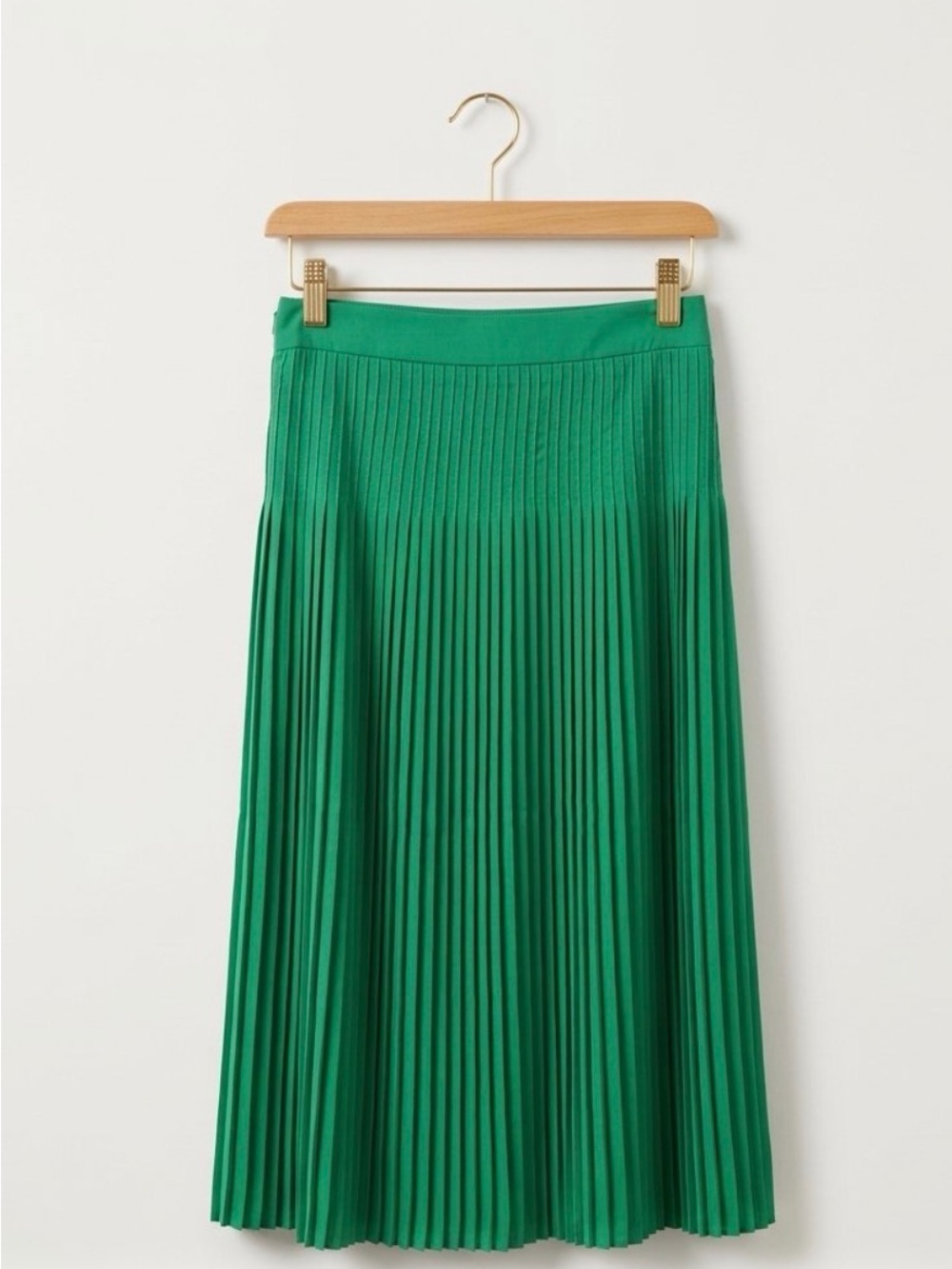 Emerald Pleated Midi Skirt